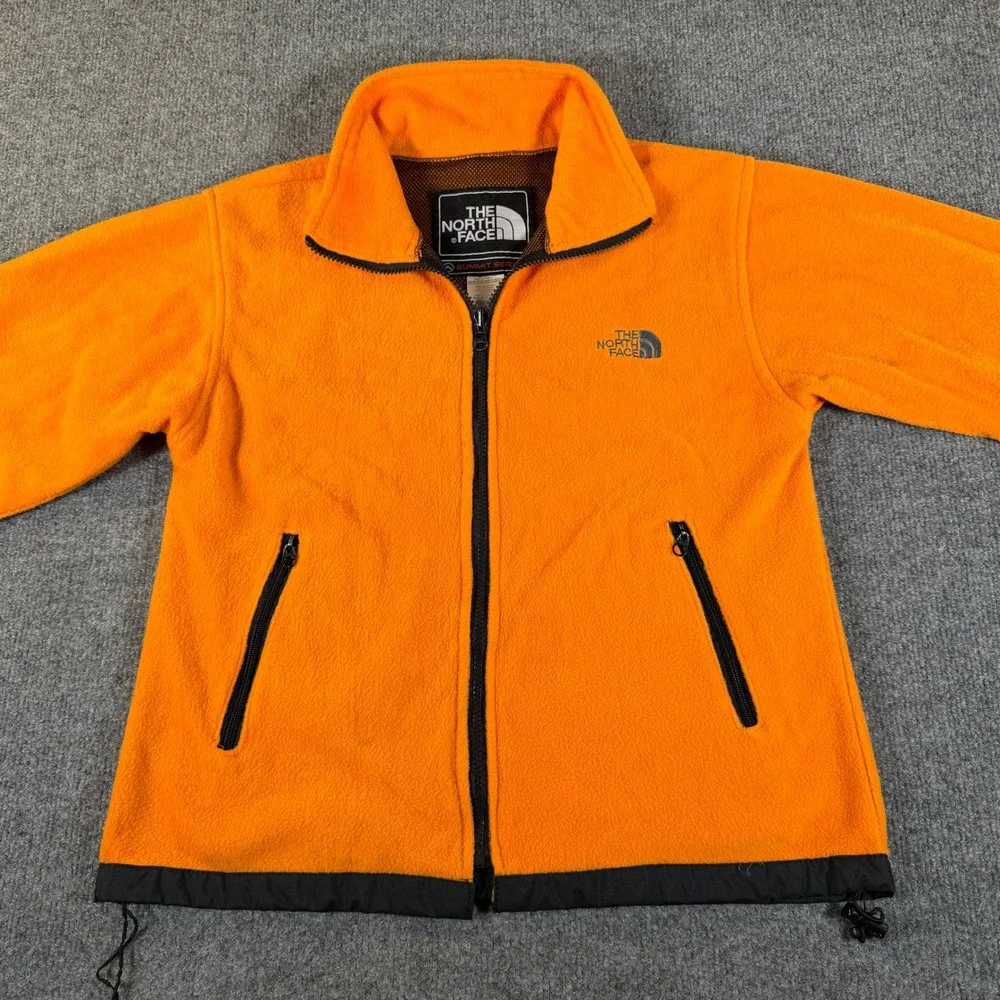 The North Face Summit Series Mens Orange Fleece Full Zip Jacket Small #3832